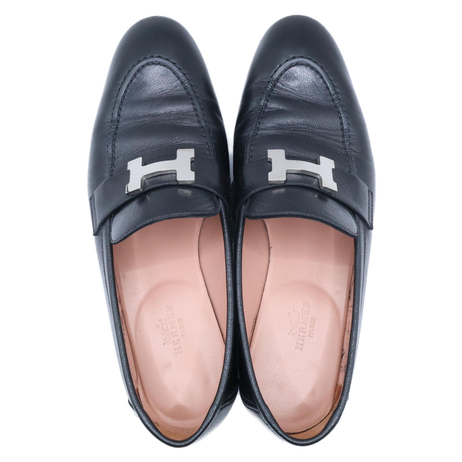 HERMES エルメス H201199Z モカシンパリ シェーヴル H金具 レザー