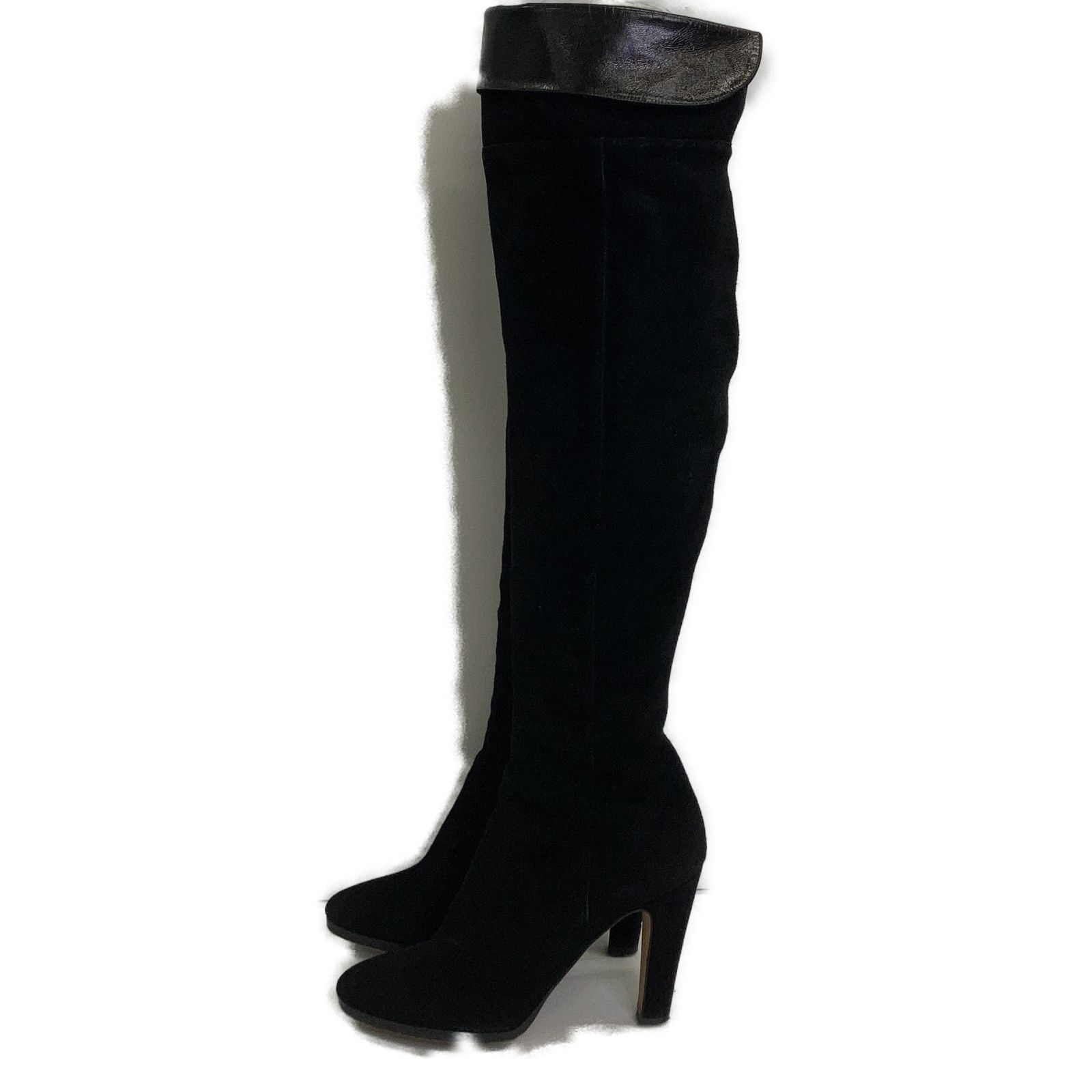 JIMMY CHOO ジミーチュウ スエードxスムースレザー ニーハイブーツ 37