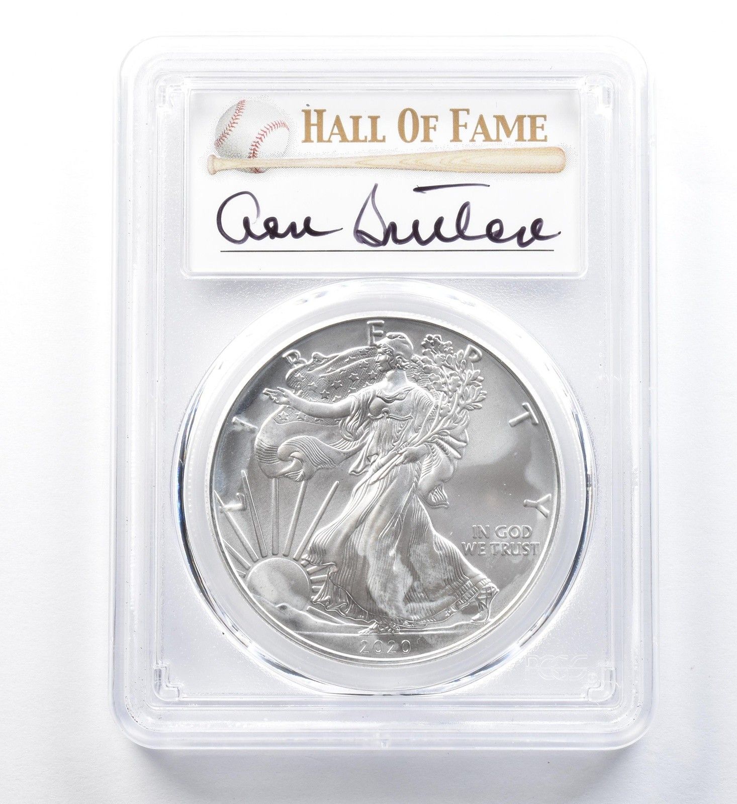 2020年 (P) アメリカンシルバーイーグル ドン・サットン発行 FDOI MS70