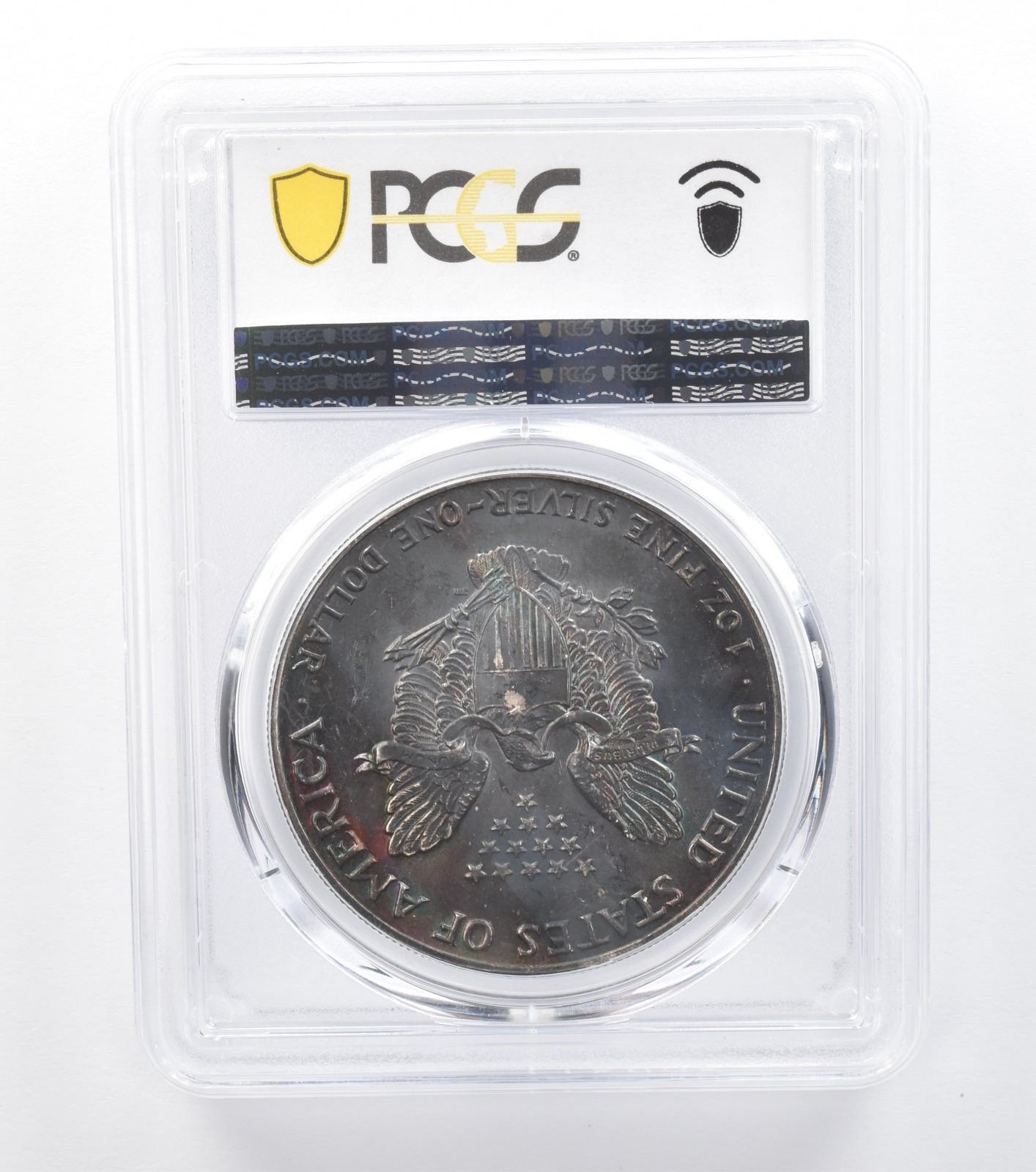 1986年 アメリカン シルバー イーグル MS66 PCGS ダークレインボー T