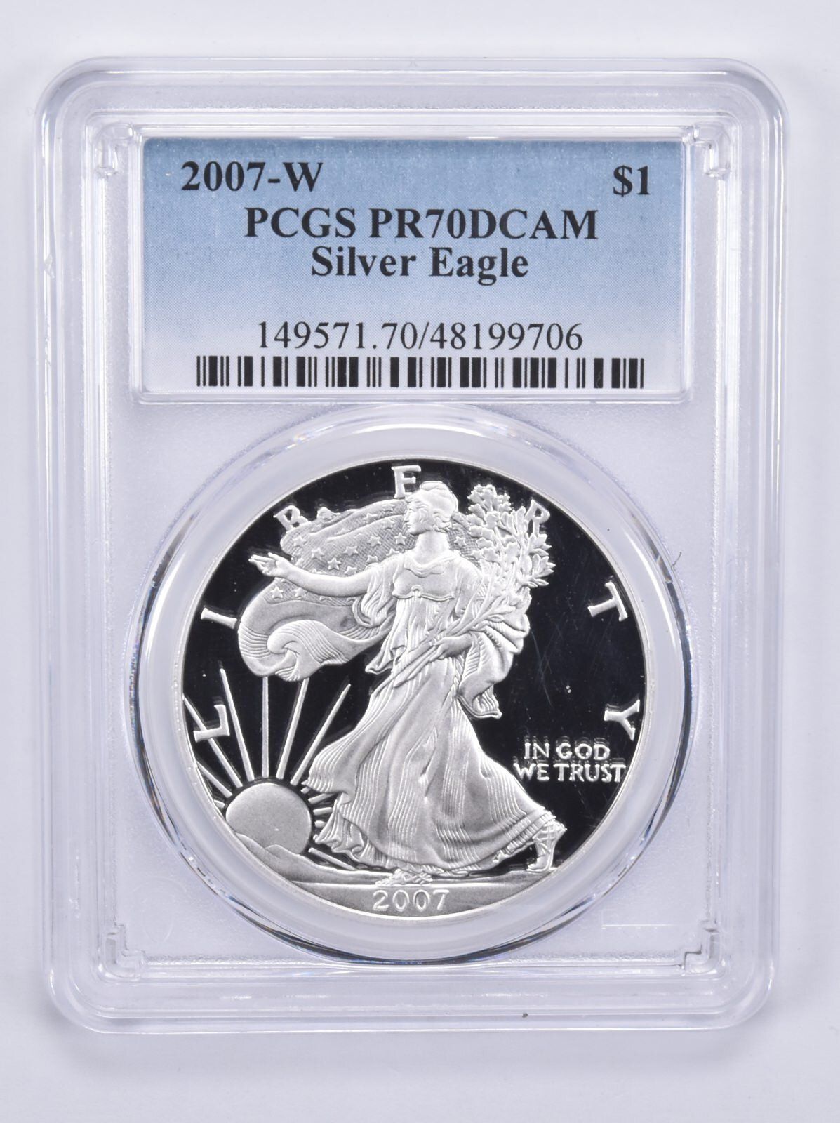 PR70 2007-W DCAM アメリカンシルバーイーグル PCGS ブルーラベル