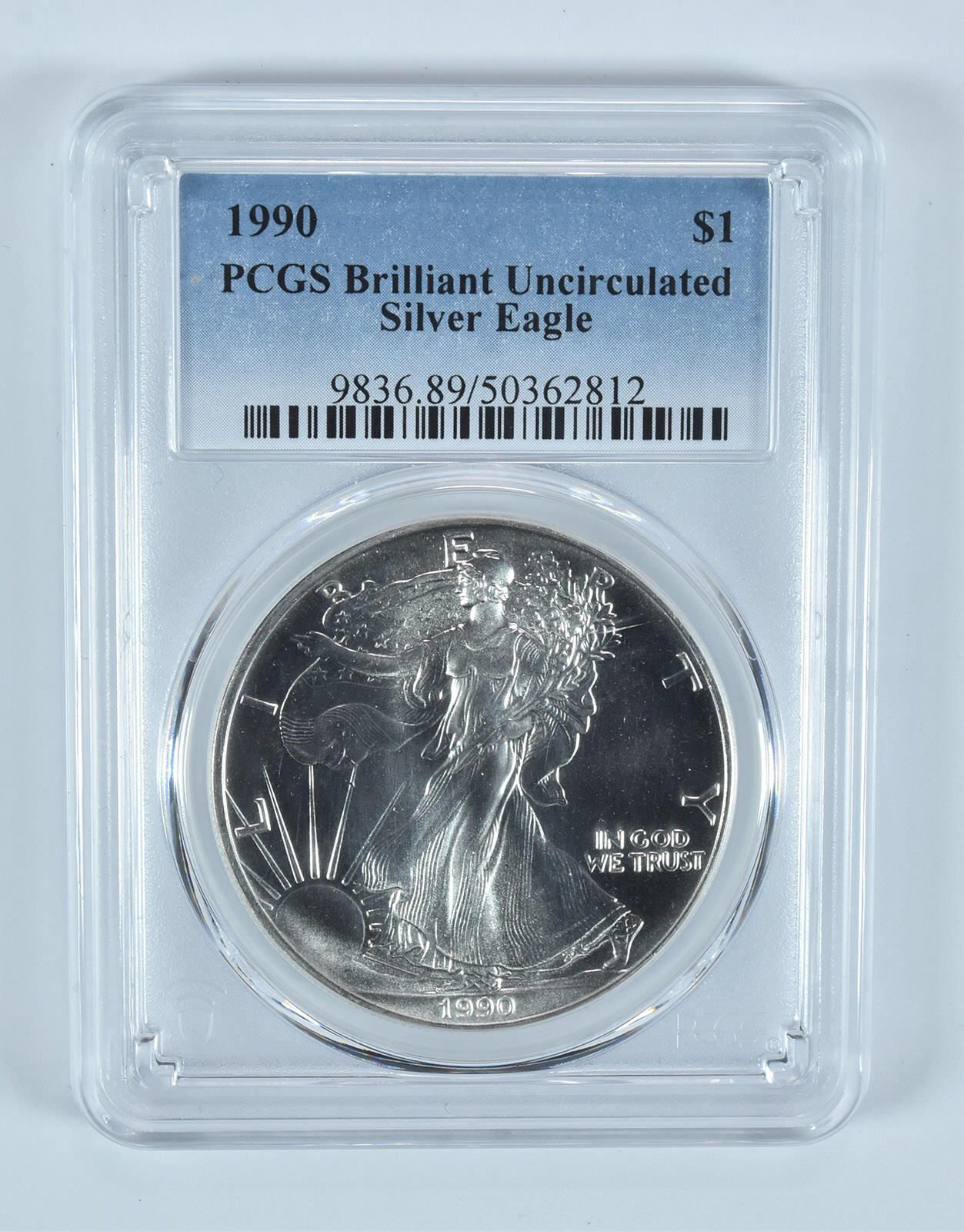 アメリカン・シルバー・イーグル1990年版 1990年 アメリカン シルバー イーグル BU PCGS ブルーラベル - メルカリ