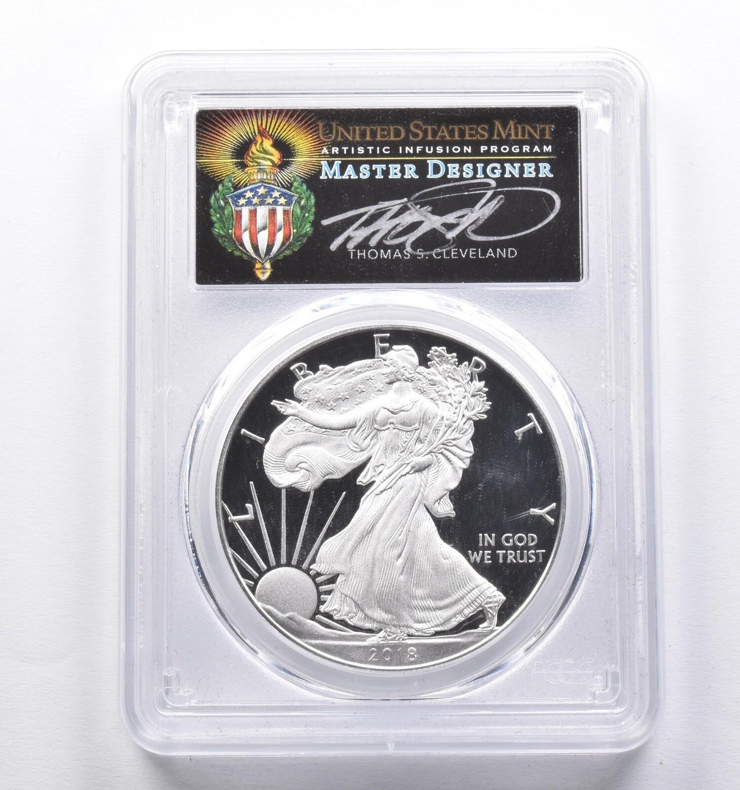 PR70 2018-W アメリカン シルバー イーグル クリーブランド サイン入り