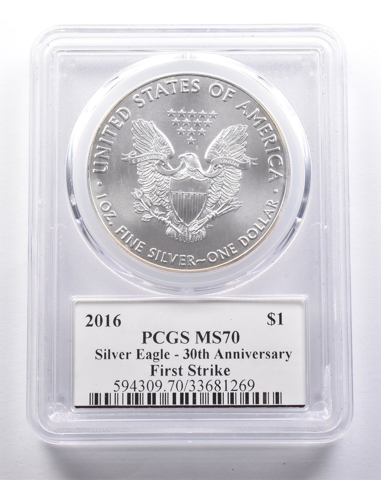 MS70 2016年 アメリカン シルバー イーグル 30周年記念 FS サイン入り