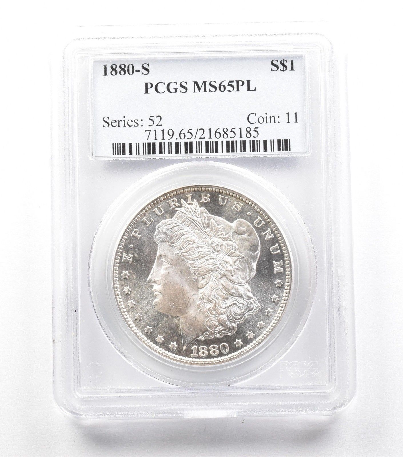 1880-S モルガン銀貨 MS65 PL PCGS *2208 - メルカリ