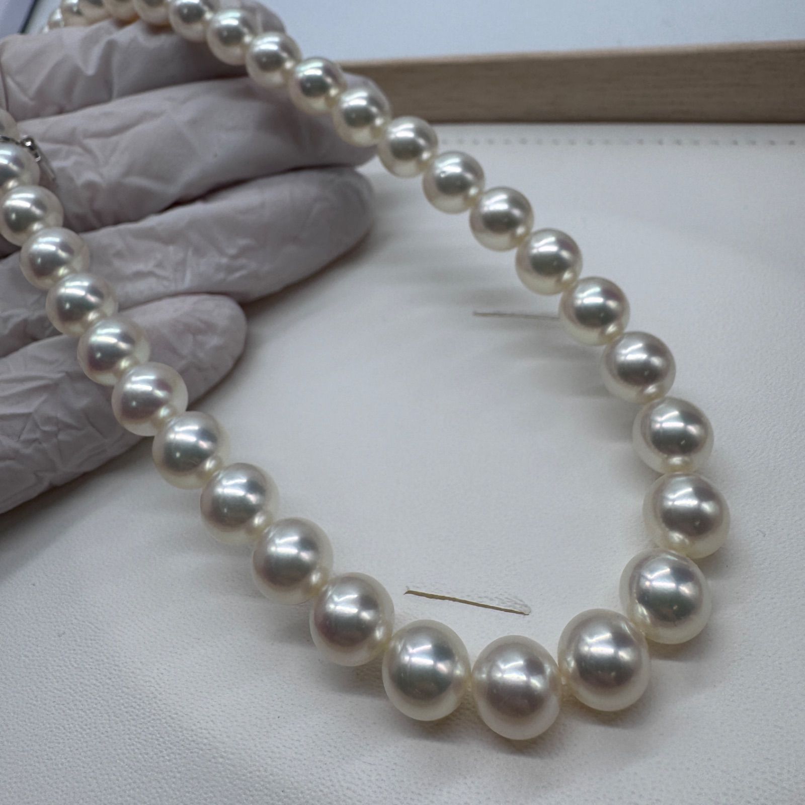 MIKIMOTO ミキモト K18 約8.0-8.5mm珠 Mチャーム テリ◎ アコヤ真珠