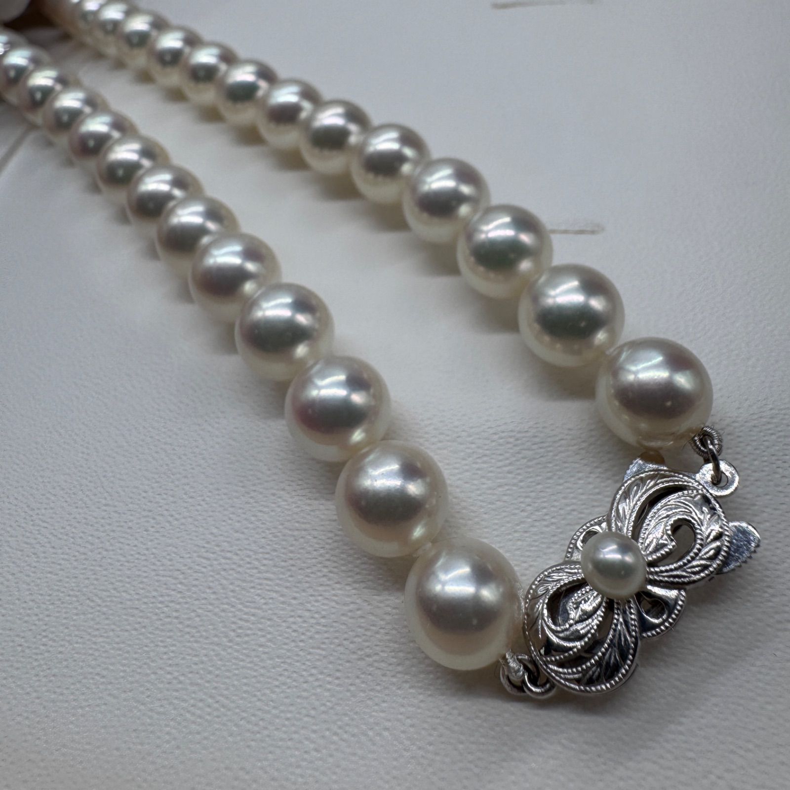 MIKIMOTO ミキモト K18 約8.0-8.5mm珠 Mチャーム テリ◎ アコヤ真珠