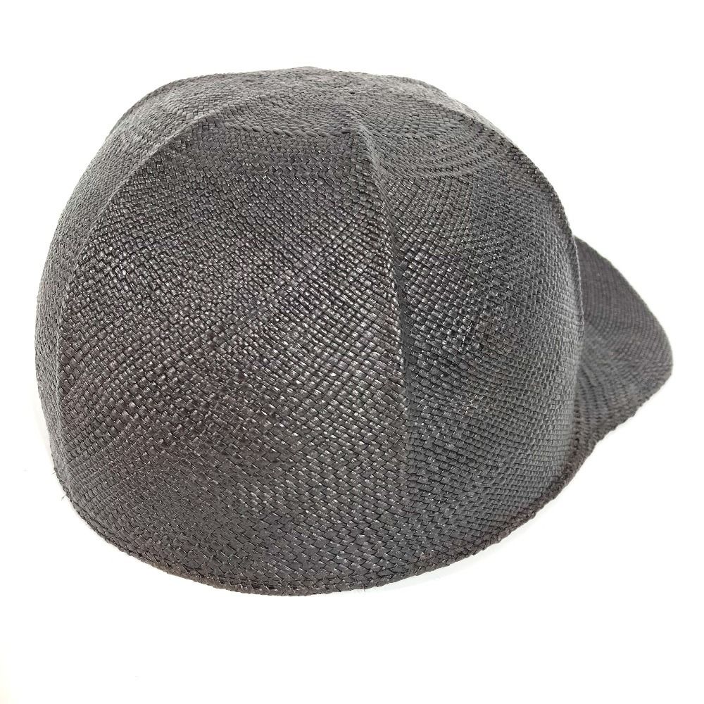 HERMES エルメス キャップ セリエ ロゴ ストロー ブラック - メルカリ