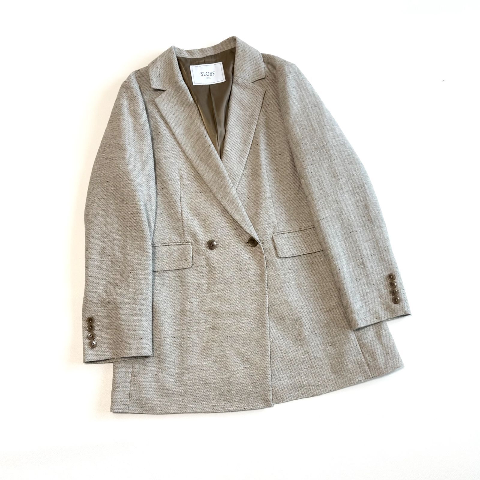 SLOBE IENA ネップツイード ダブルジャケット テーラード きれいめ