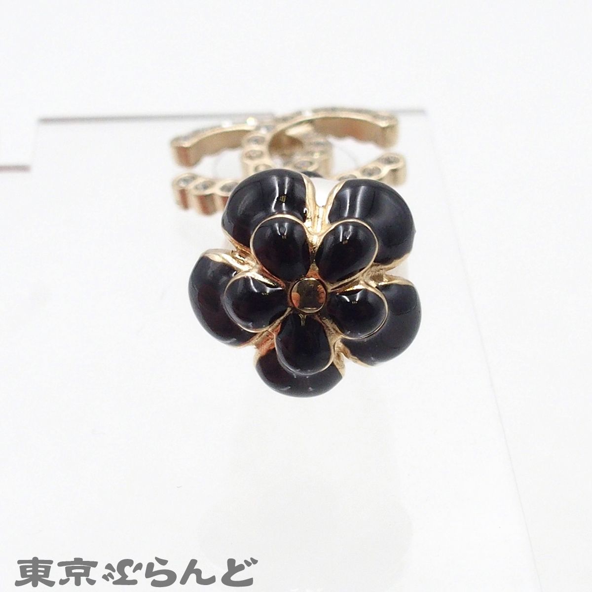 シャネル CHANEL ピアス ライトゴールド ブラック メタル ココマーク