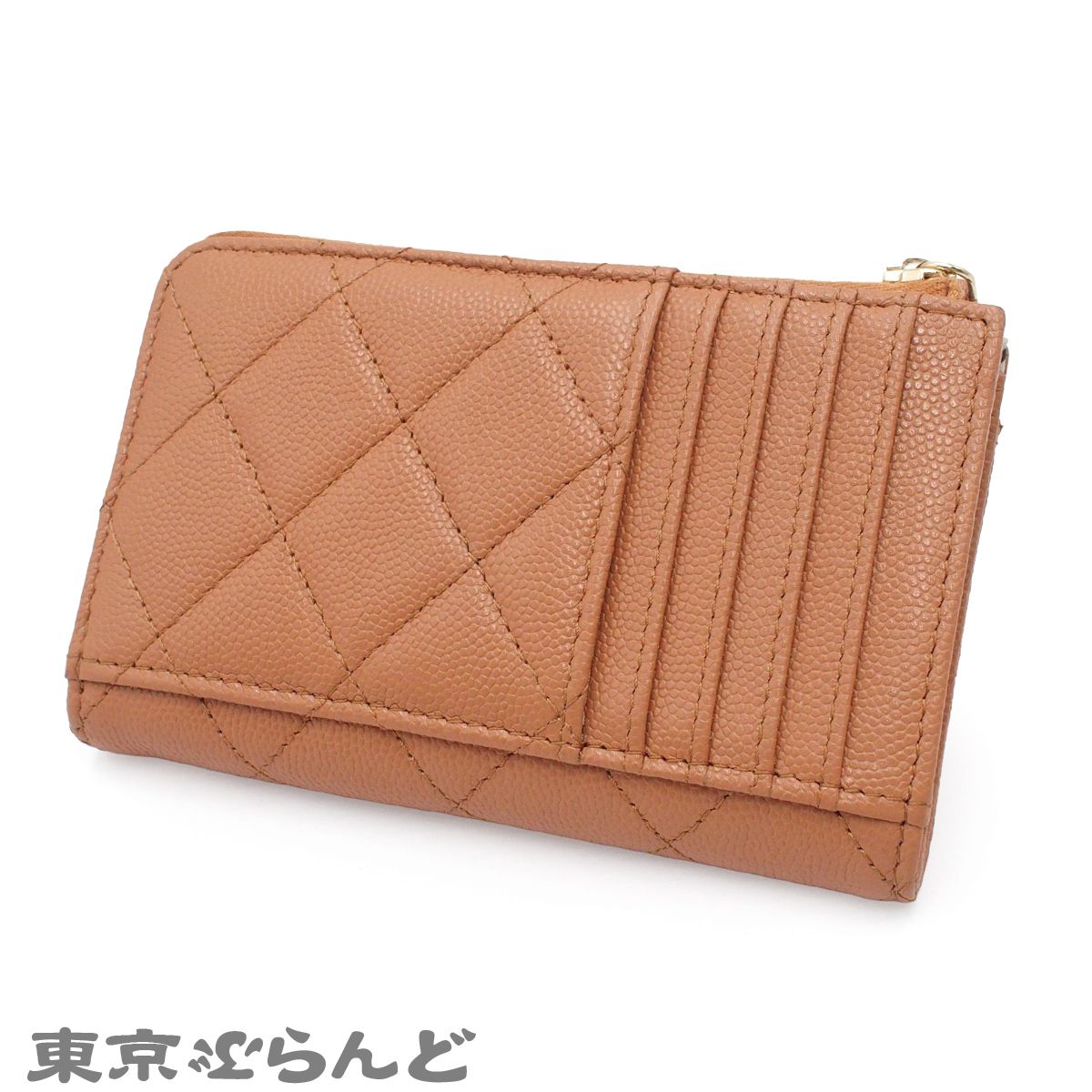 シャネル CHANEL フラグメントケース ピンクベージュ ゴールド金具