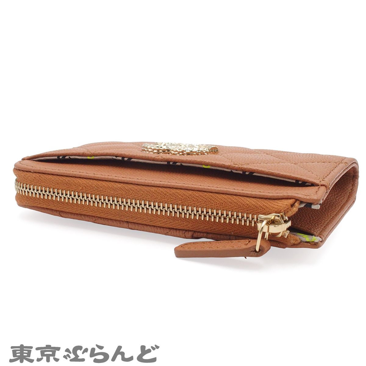 シャネル CHANEL フラグメントケース ピンクベージュ ゴールド金具 
