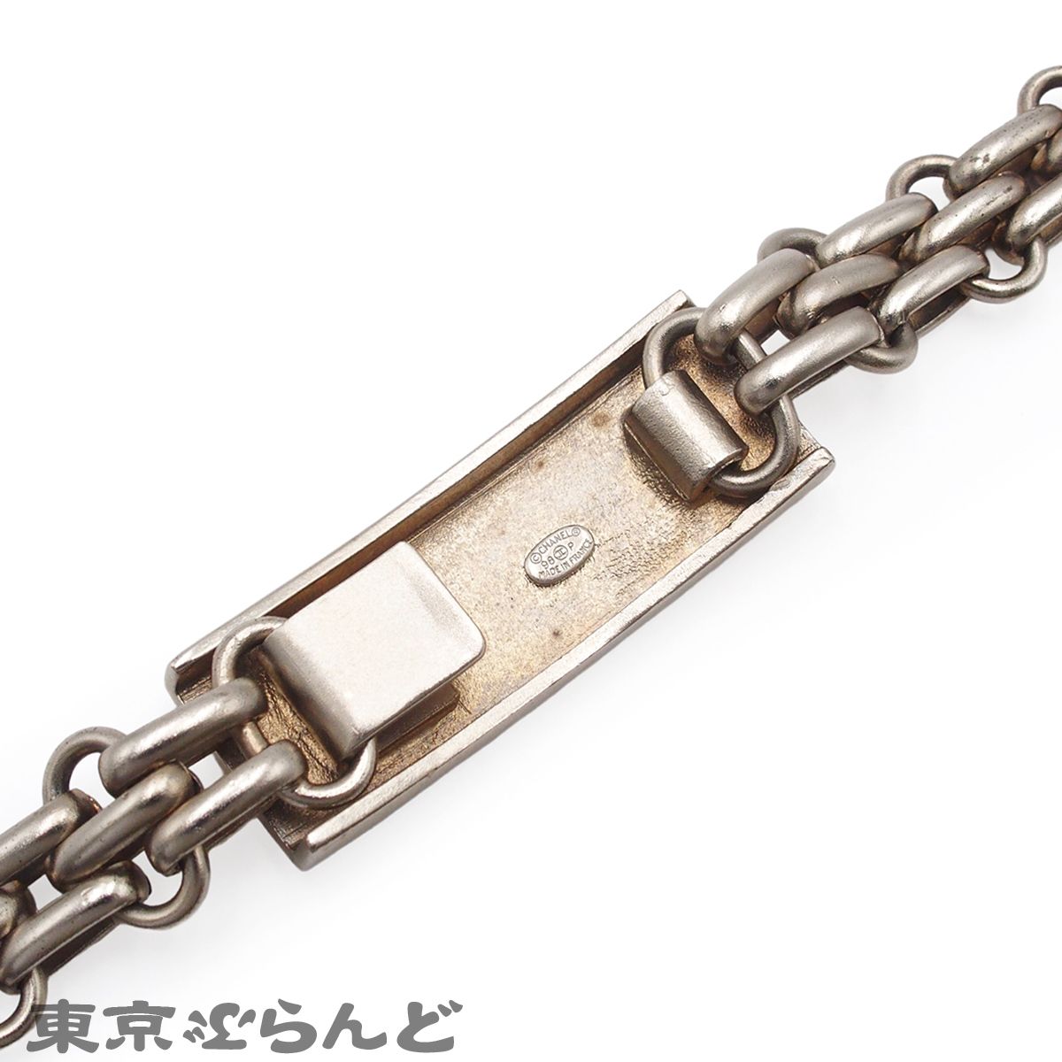 シャネル CHANEL チェーンベルト シルバー メタル ロゴ 98P
