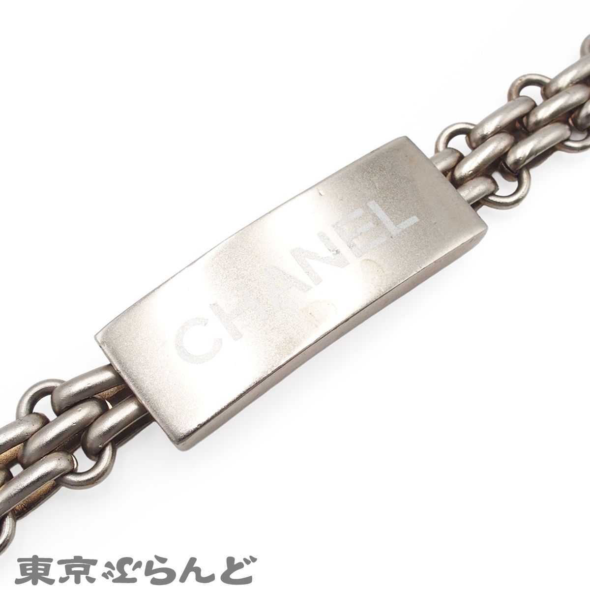シャネル CHANEL チェーンベルト シルバー メタル ロゴ 98P