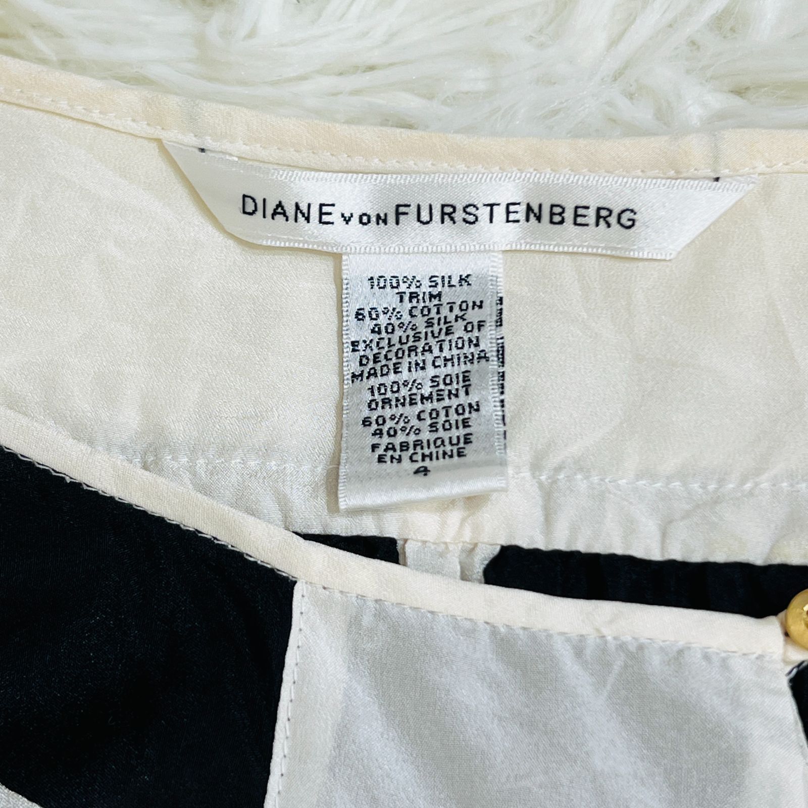 DVF ダイアンフォンファステンバーグ シルク100% ブラウス M 抽象柄