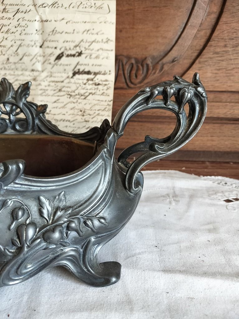 フランス アンティーク すすらん装飾 花入れ ジャルディニエール 1900