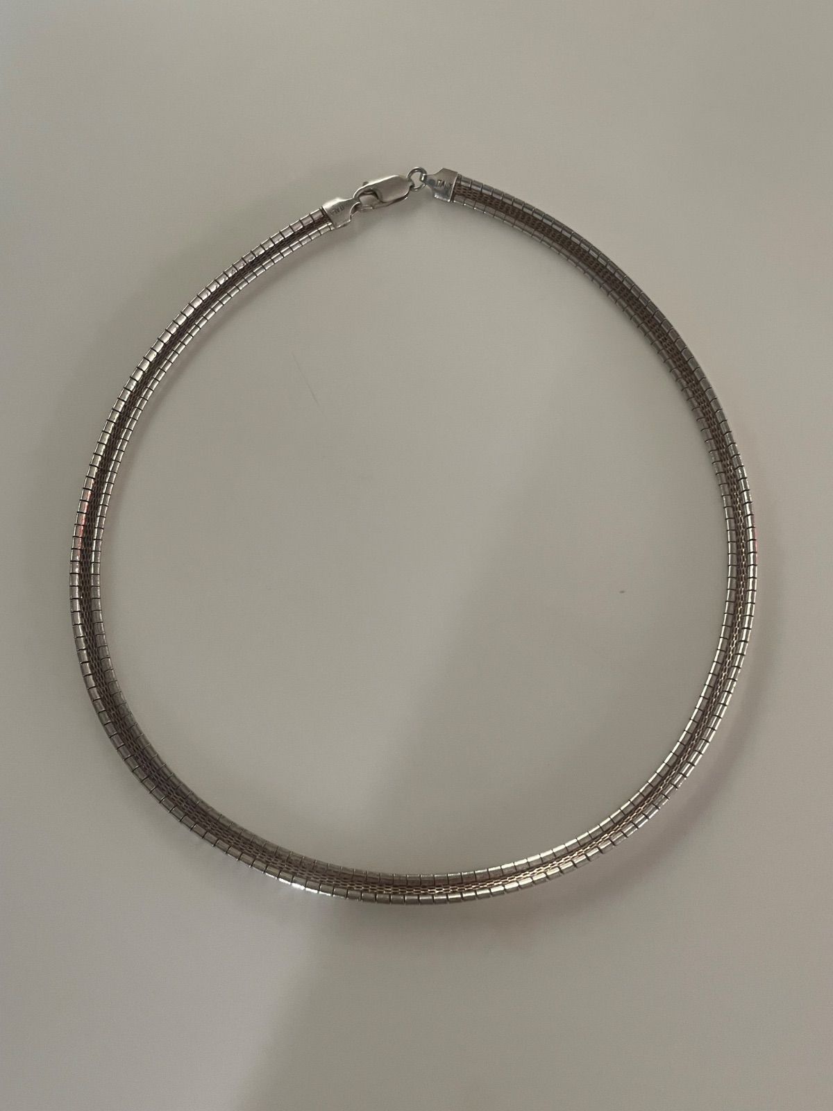 Italy vintage 925 Flat omega chain necklace-Thick - メルカリ