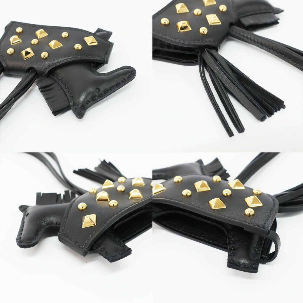 天白】エルメス ロデオ ロベオロックPM バッグチャーム スタッズ