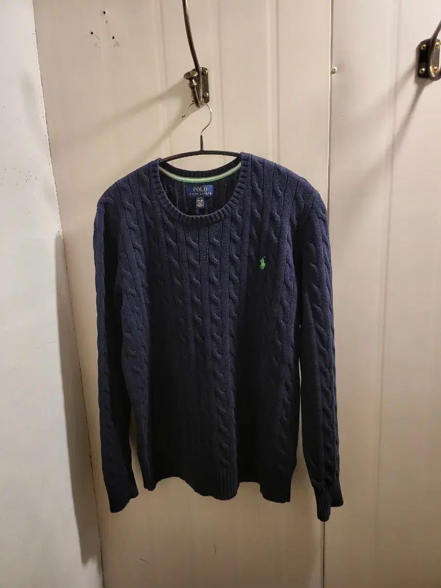 95 ポロ ラルフローレン ネイビー ケーブル ニット - メルカリ