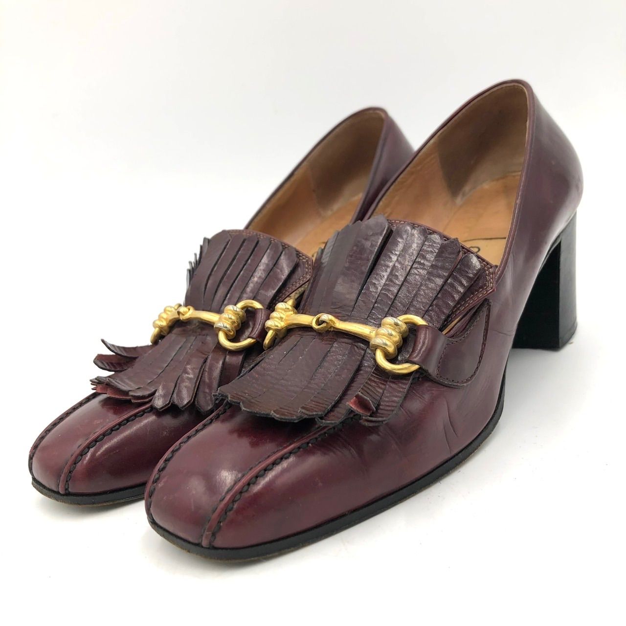 ヴィンテージ】セリーヌ パンプス ローファー フリンジ ビット