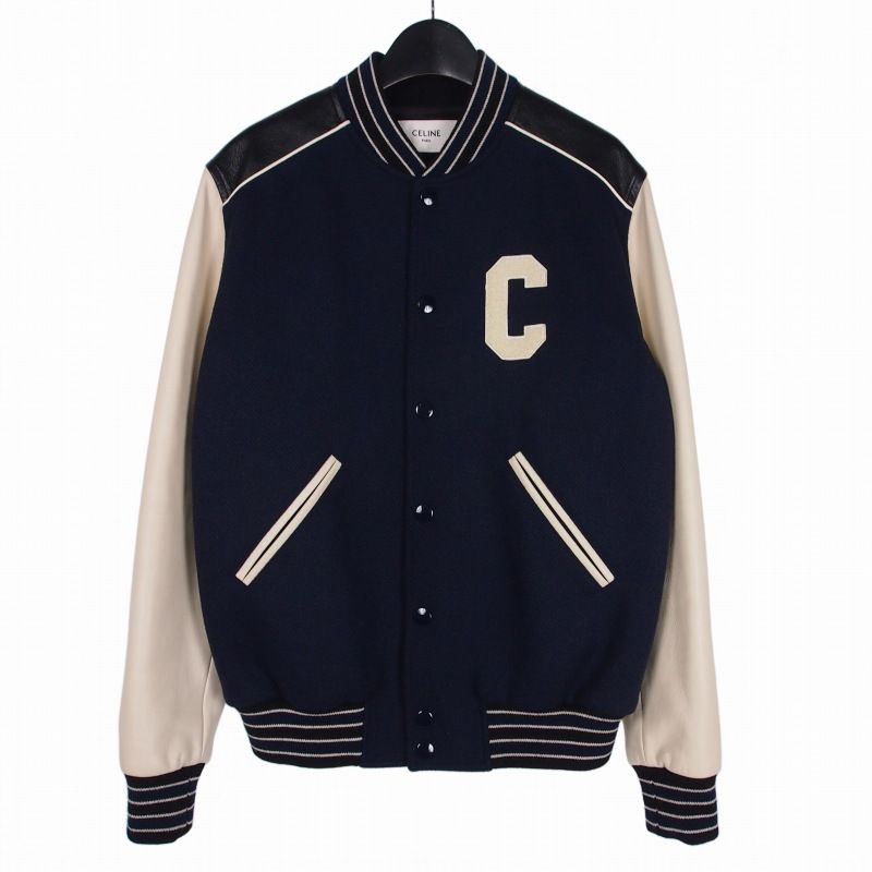 セリーヌ CELINE テディジャケット スタジャン テクスチャード加工