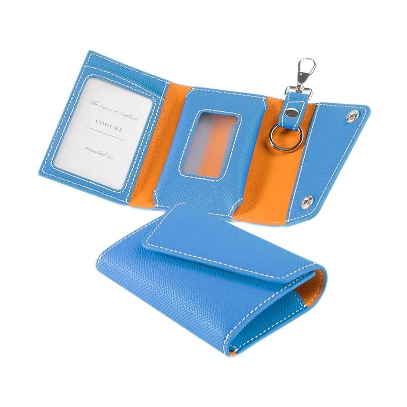 【新着商品】[COGURE] コグレ スマートキーケース 本革 ヨーロピアンエンボスレザー 透明窓 スマートキーホルダー カード入れ ギフトボックス付き ブルーイドラ【BlueHydra】