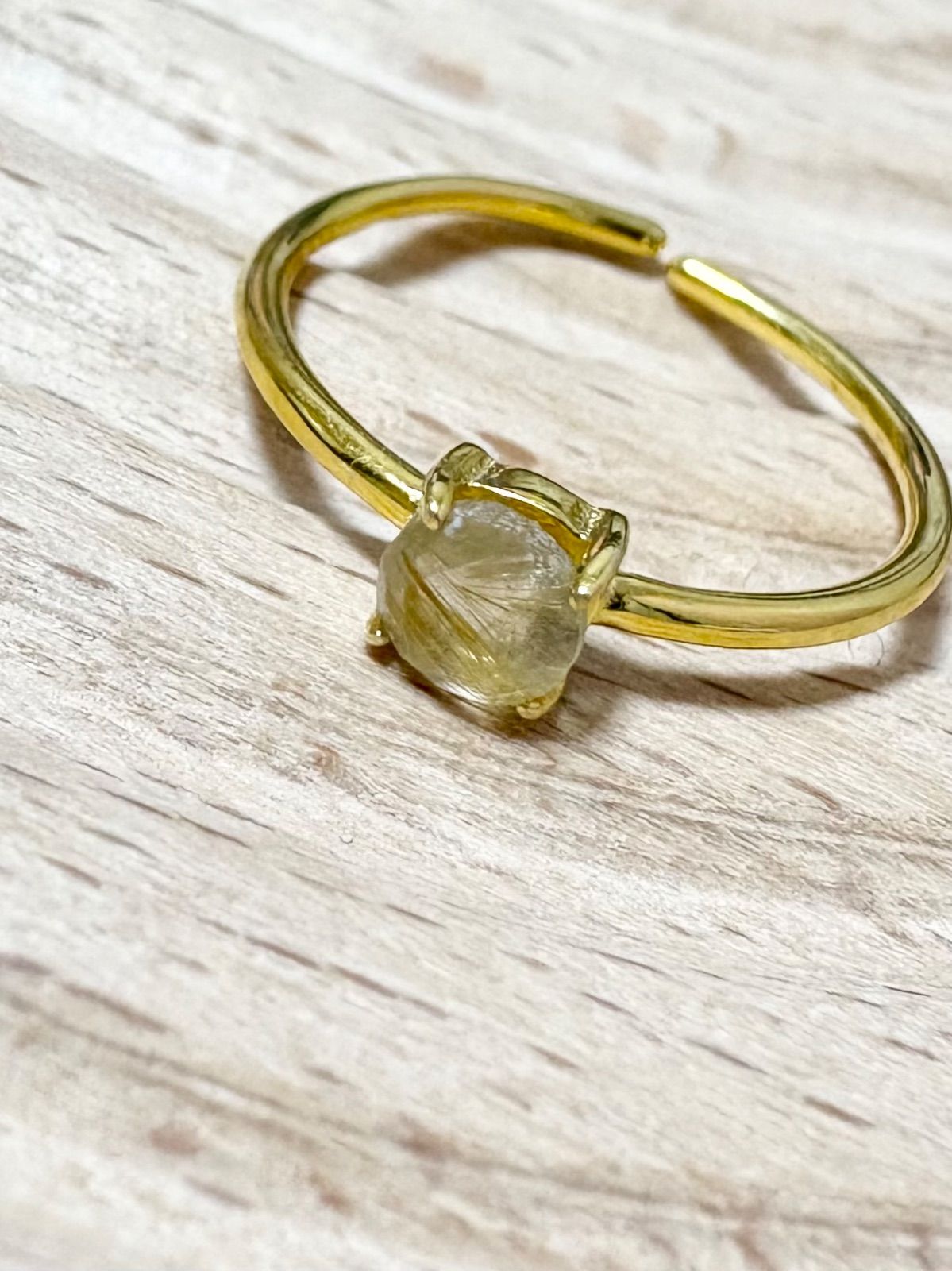 宝石質ルチルクォーツAAA- ラウンドカットリング（Silver925／K18