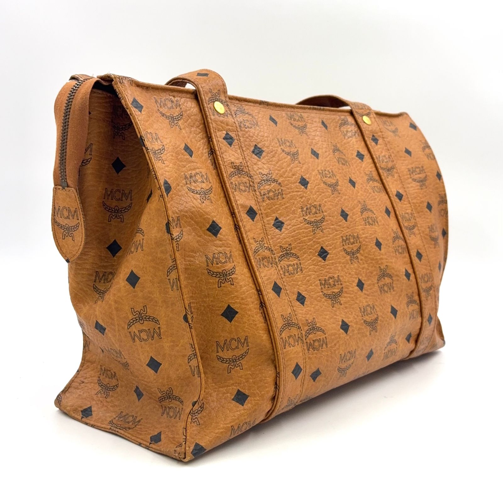 MCM ヴィセトス柄 PVC ブラウン トートバッグ ゴールド - メルカリ