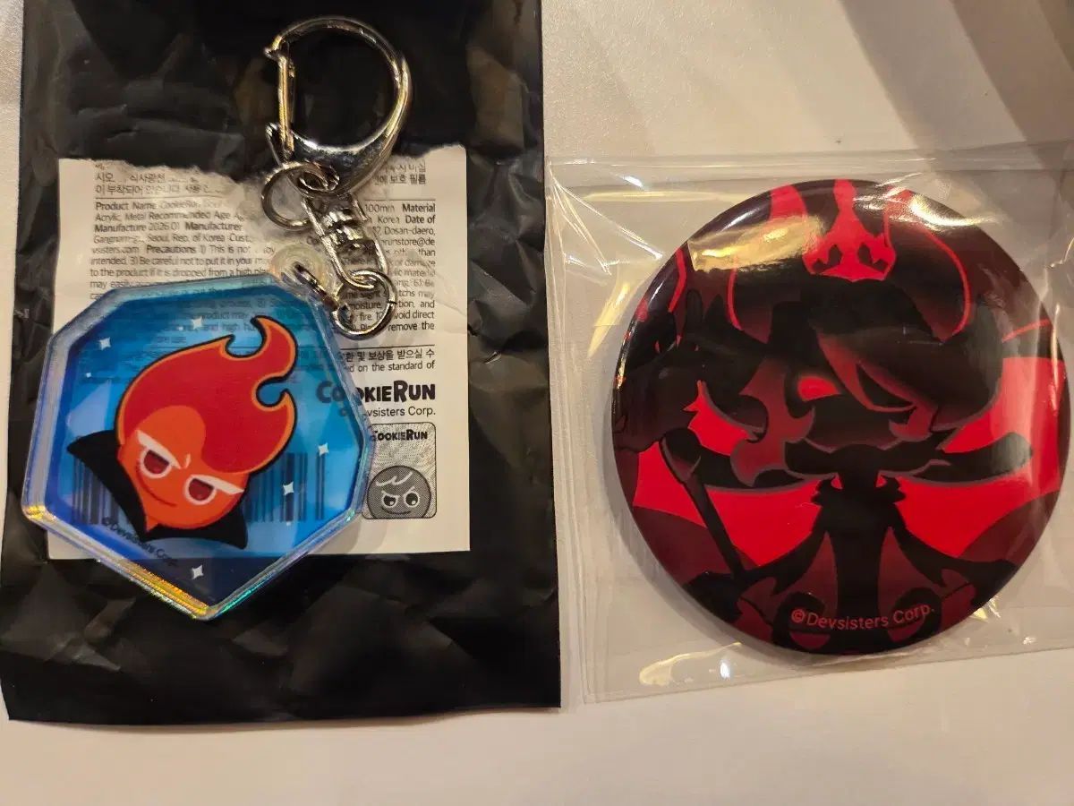 クッキーランキングダム、缶バッジ、キーホルダー クッキーラン クッキーランキングダム 5周年 炎の精霊 ソウルストーン