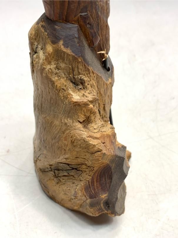 希少 福禄寿 置物 一刀彫 木彫り ヴィンテージ アンティーク 昭和