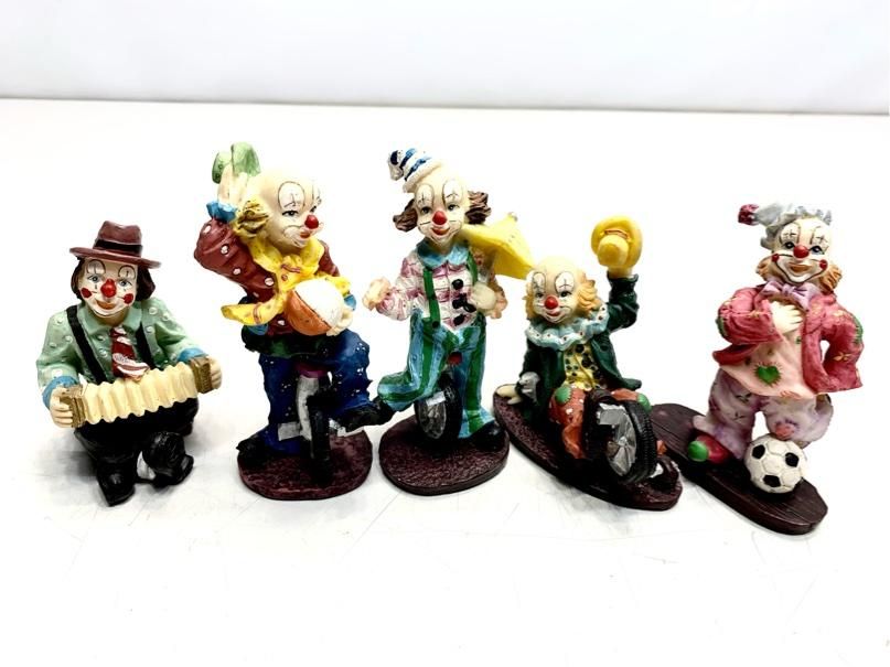 希少 ピエロ 置物 5体 まとめ アンティーク ヴィンテージ インテリア