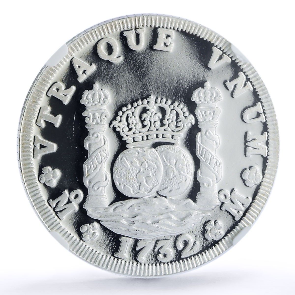 スペイン領 メキシコ 1737年 1/2レアル銀貨 NGC 希少品 ピラーダラー