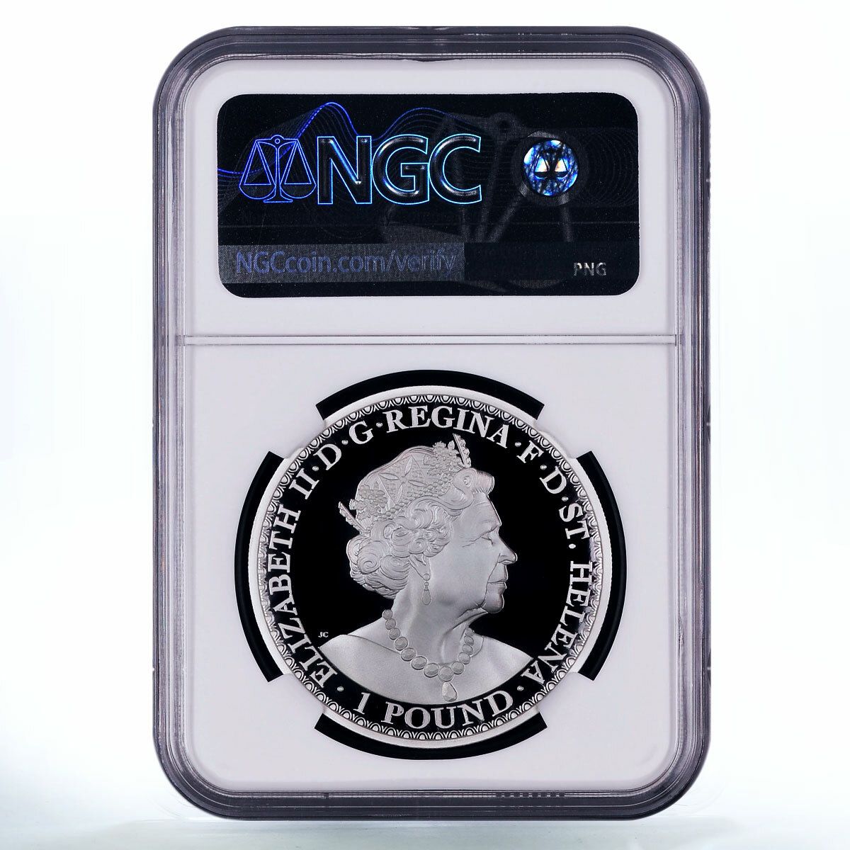 セントヘレナ 1ポンド ウナとライオン プルーフ詳細 NGC銀貨 2020