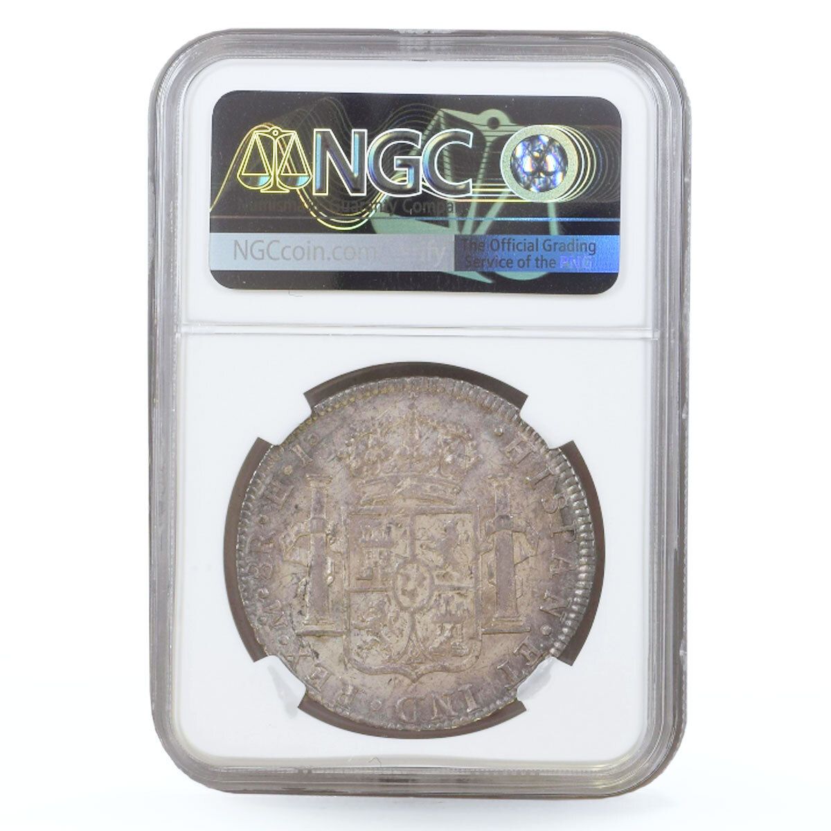 メキシコ 8レアル 国貨幣 フェルナンド7世 紋章 HJ AU58 NGC 銀貨 1810