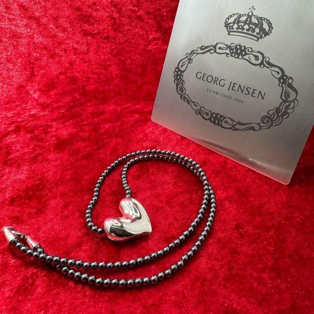 美品 ハートネックレス ♯247A スモールサイズ ジョージジェンセン