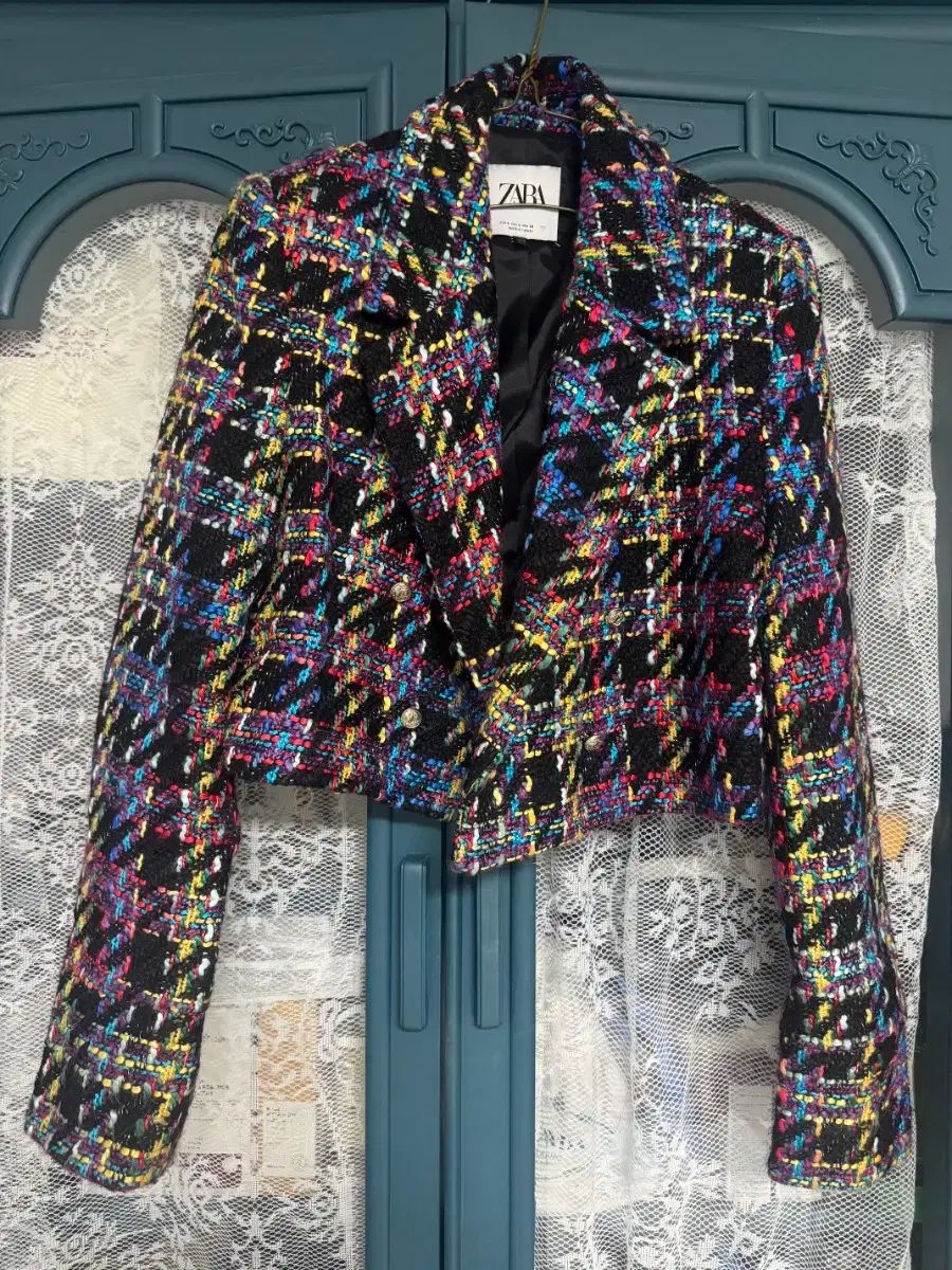 ZARA ツイード クロップドジャケット - メルカリ