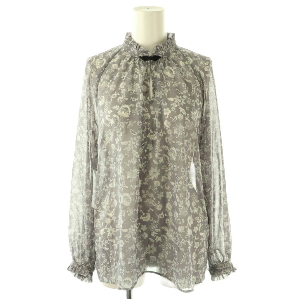 ヴィヴィアンタム VIVIENNE TAM 花柄 ブラウス プルオーバー フリル 38