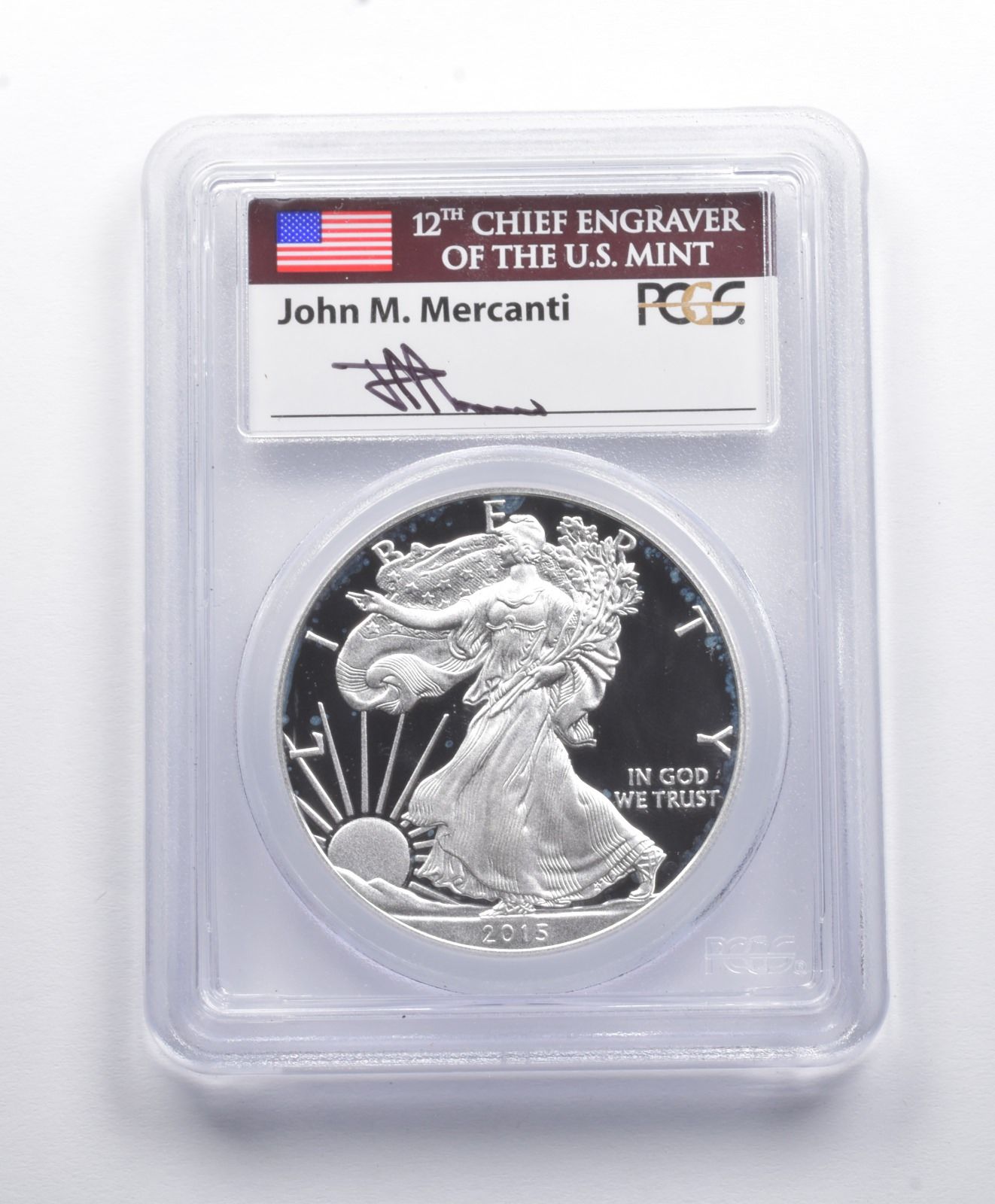 PR70DCAM 2015-W アメリカン シルバー イーグル FDOI D.C. サイン入り