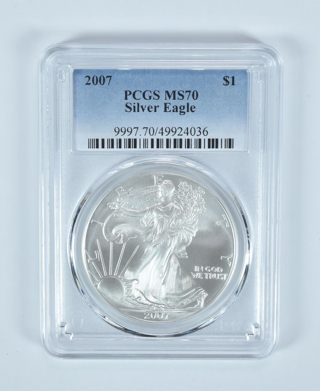 2007年 アメリカン シルバー イーグル MS70 PCGS ブルーラベル - メルカリ