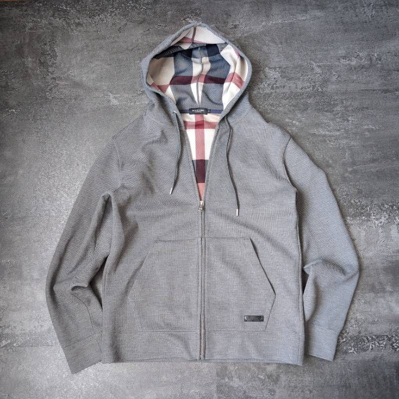 BLACK LABEL CRESTBRIDGE Gray Pique Zip Hoodie Men's M ブラック
