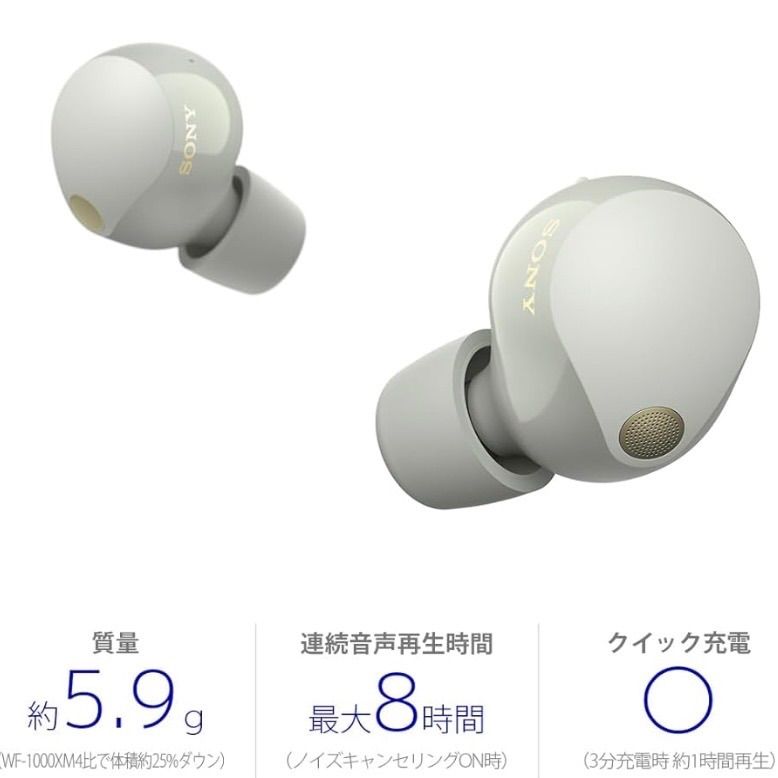 新品未開封】ソニー SONY WF-1000XM5 プラチナシルバー ワイヤレス