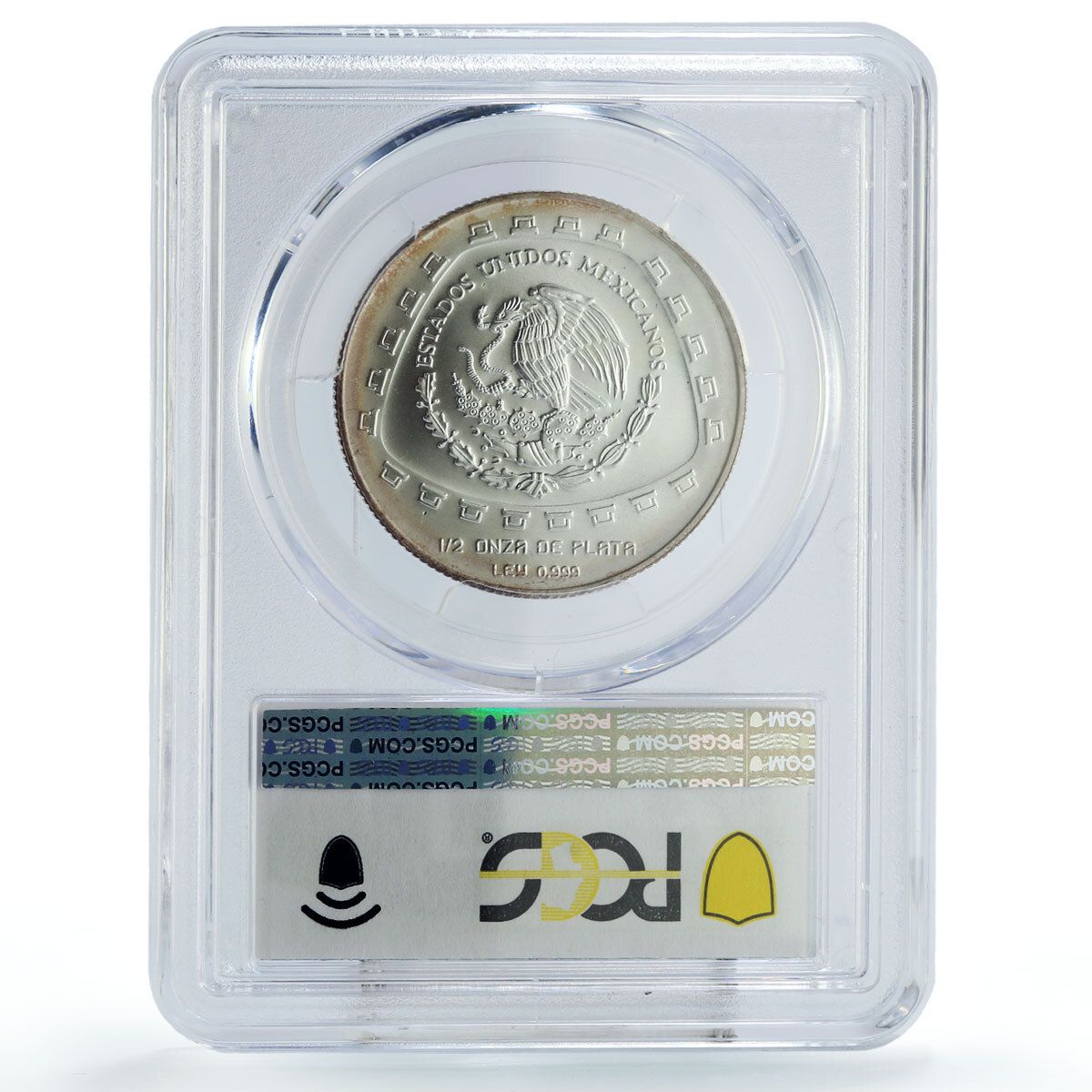 メキシコ 2ペソ プレコロンビアン ジャガー彫刻 MS67 PCGS 銀貨 1998年