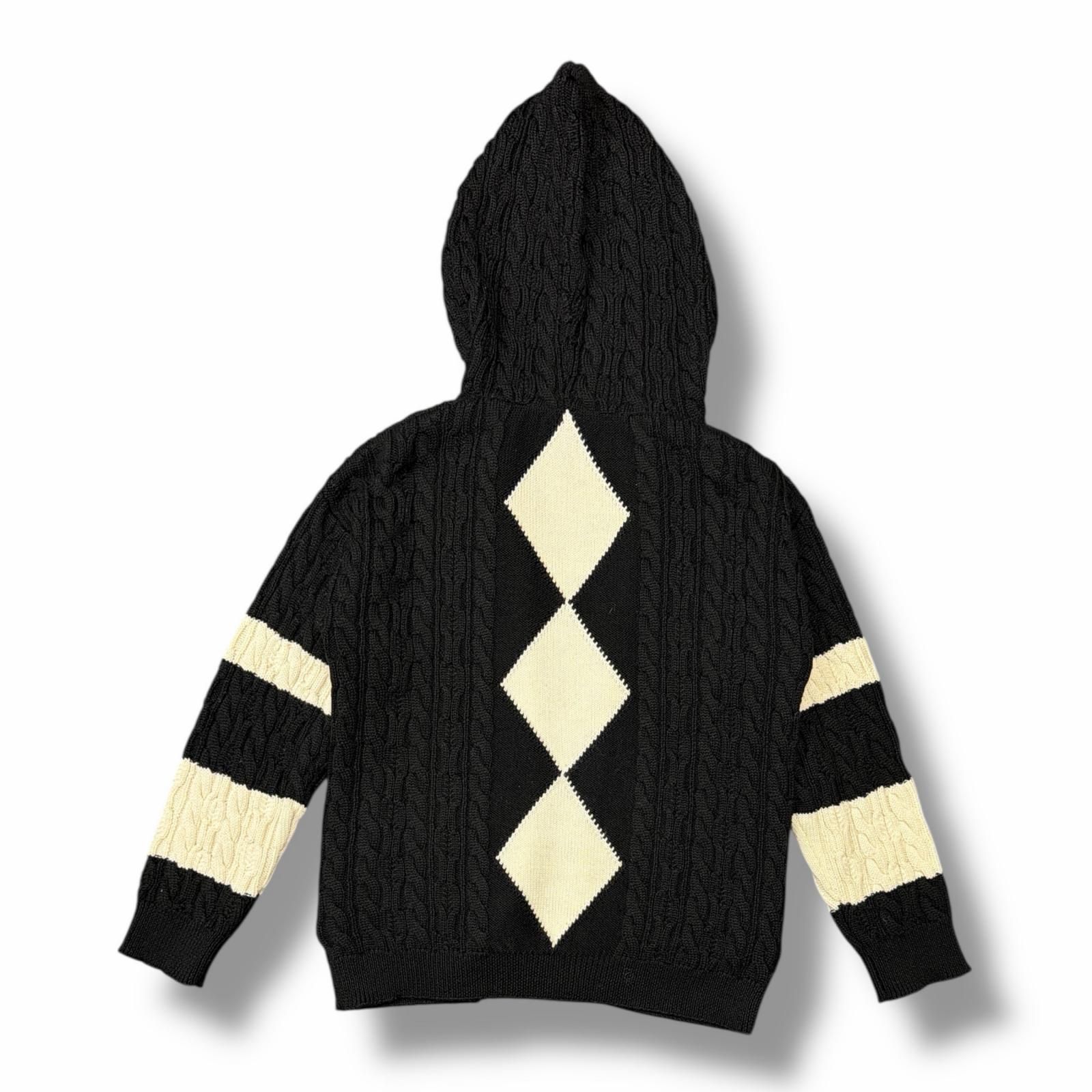 サンローラン　メンズニットカーディガン　パーカー 国内正規 SAINT LAURENT 19SS ボタンレスフーデッドケーブルニット