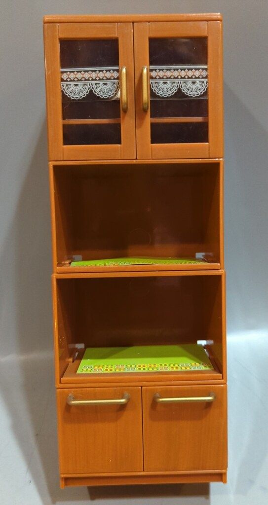 リーメント 専用ディスプレイケース ぷちお台所 食器棚 木目(ダーク