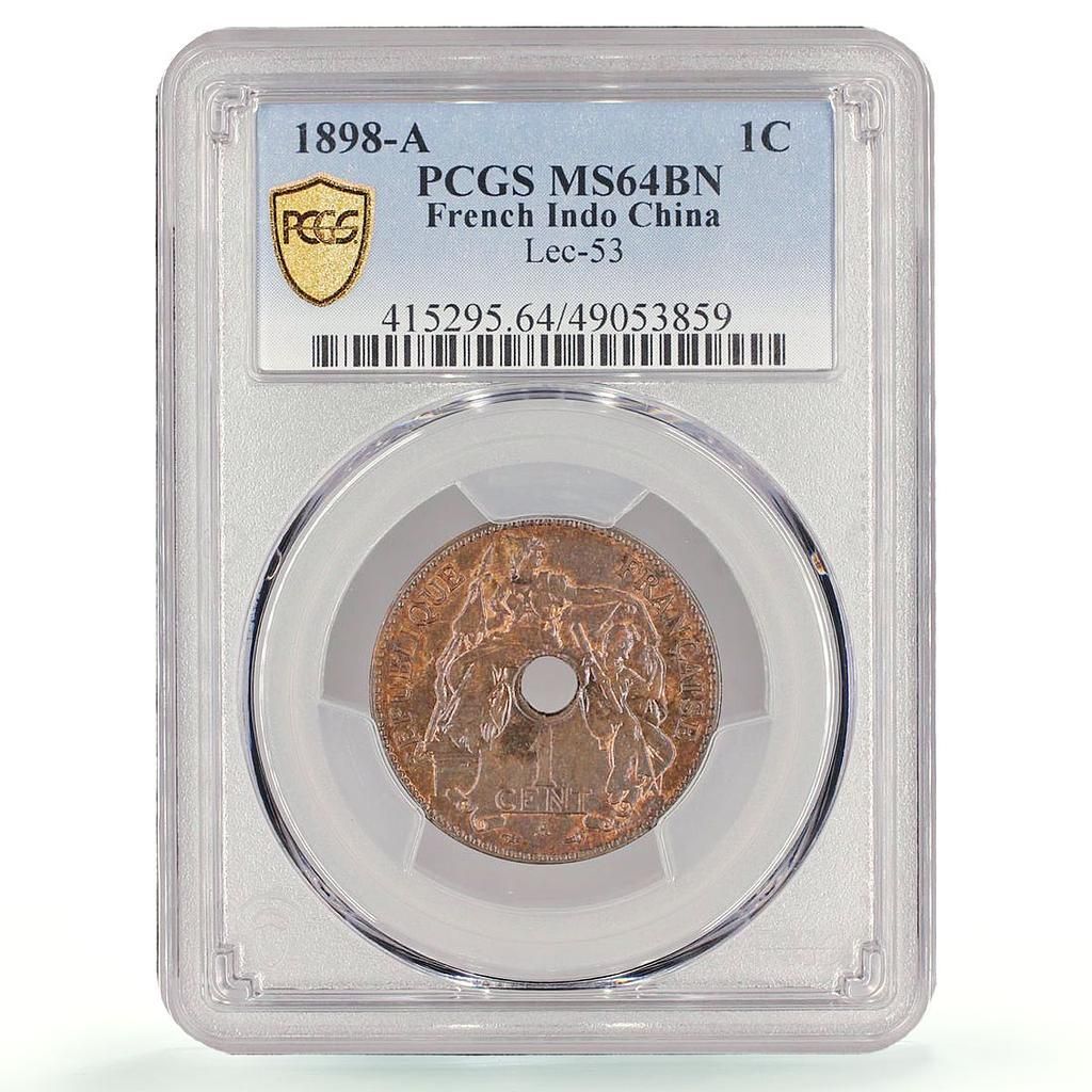 フランス領インドシナ 1セント 通常貨幣 パリ造幣局 MS64 PCGS