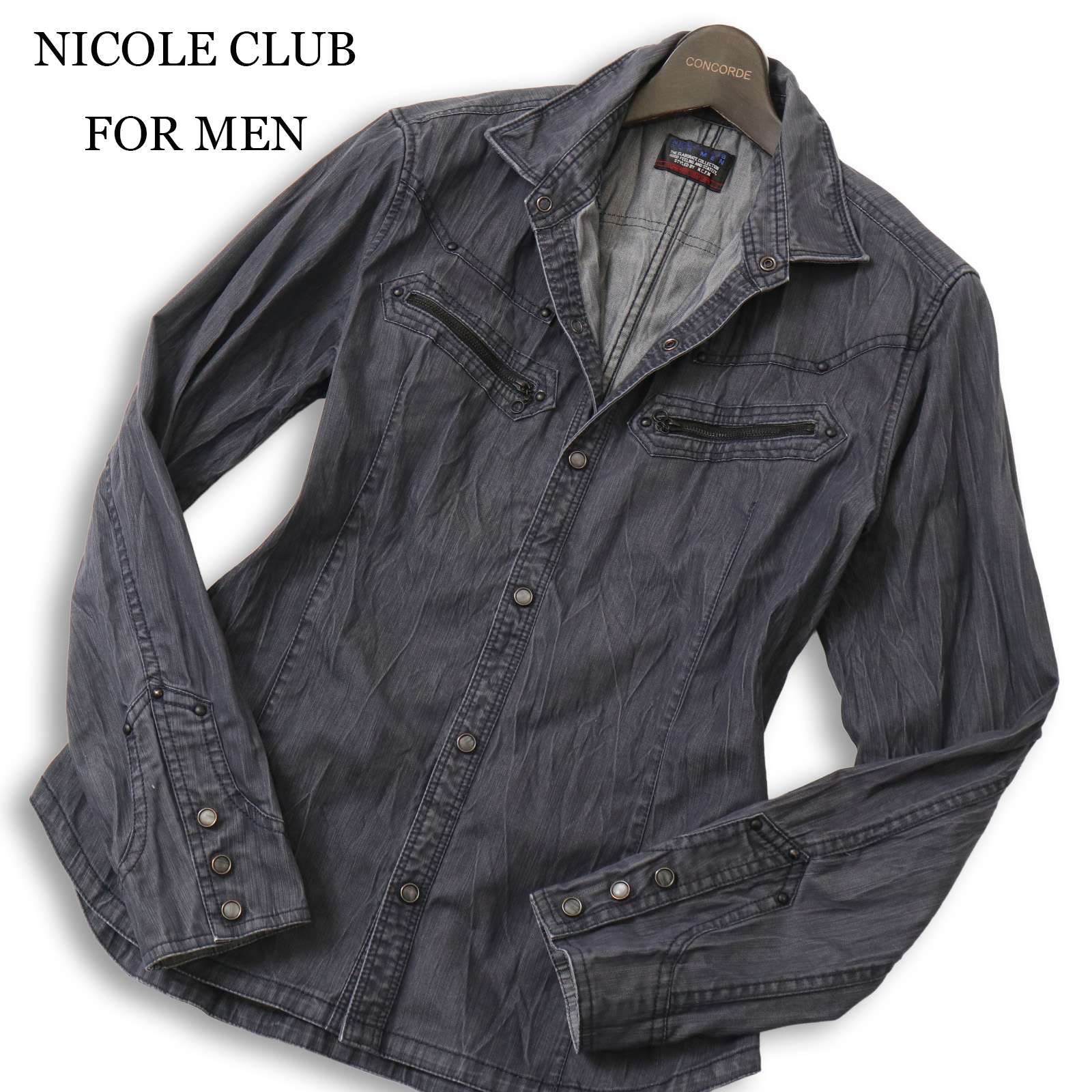 CLUB FOR NICOLE MEN デニムジャケットの通販 デニムジャケッ 襟 