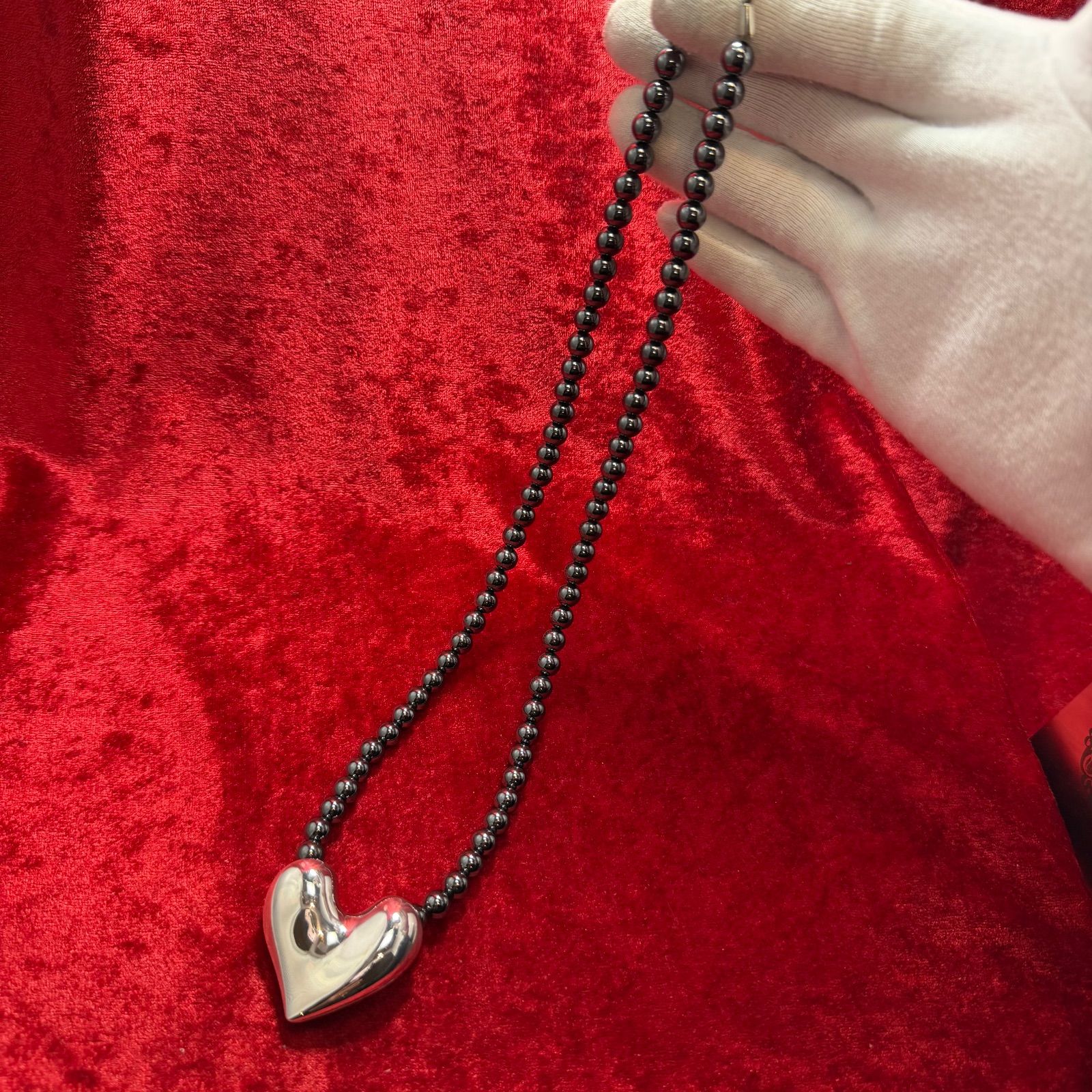 美品 ハート ネックレス 108g ♯247B ラージサイズ ジョージジェンセン 