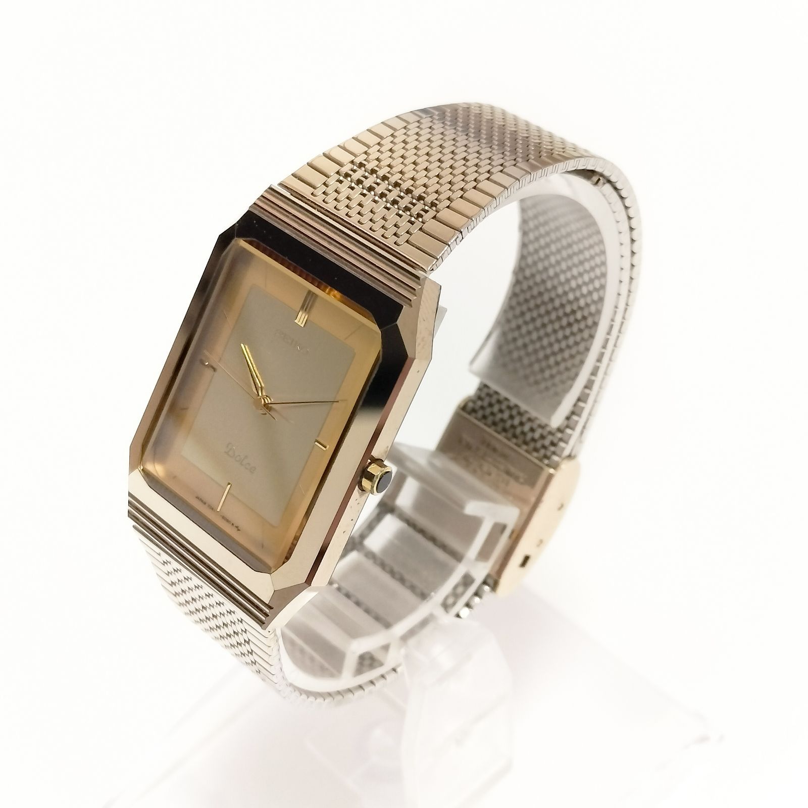SEIKO DOLCE メンズ腕時計 クォーツ 角型 ゴールド×シルバー - メルカリ