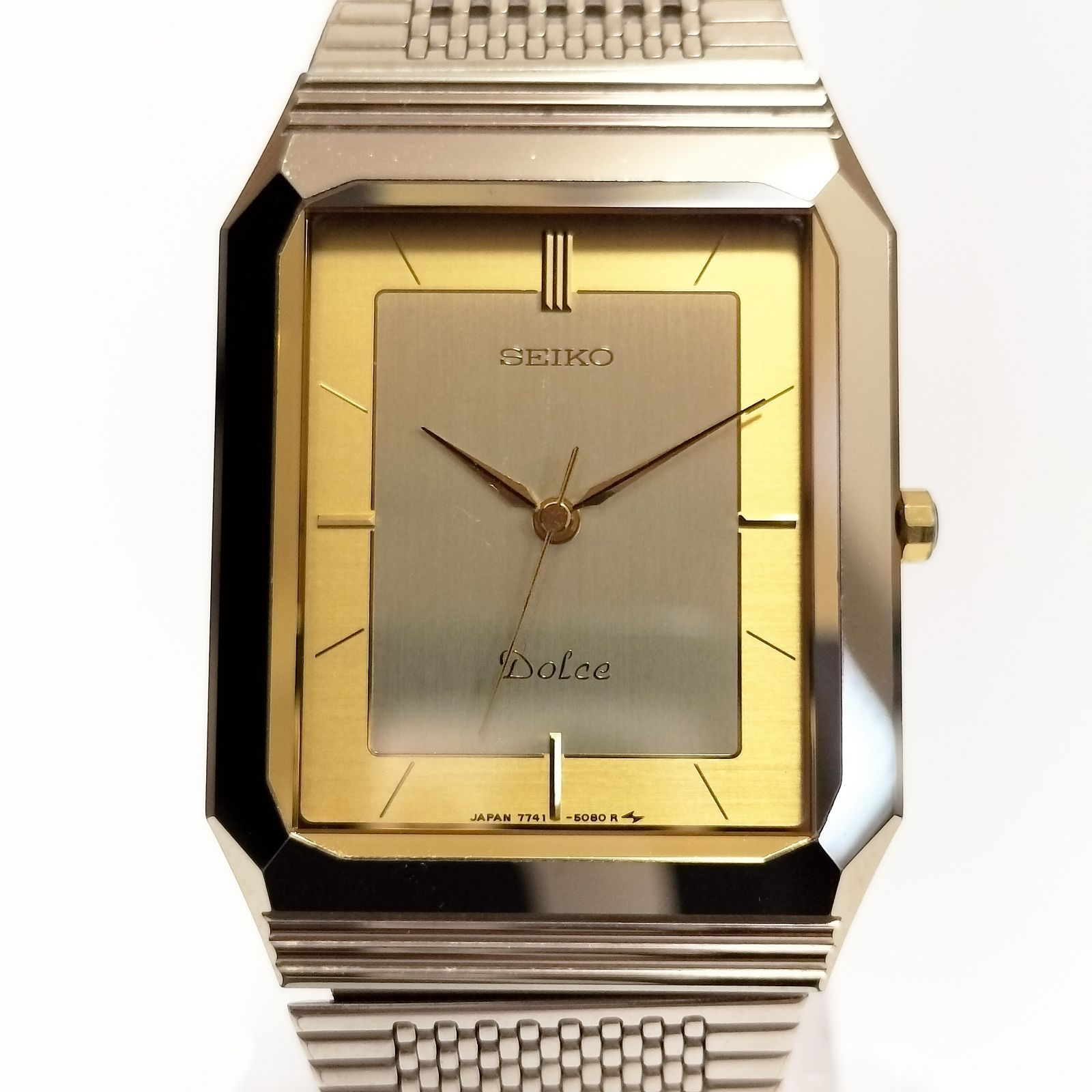 SEIKO DOLCE メンズ腕時計 クォーツ 角型 ゴールド×シルバー - メルカリ