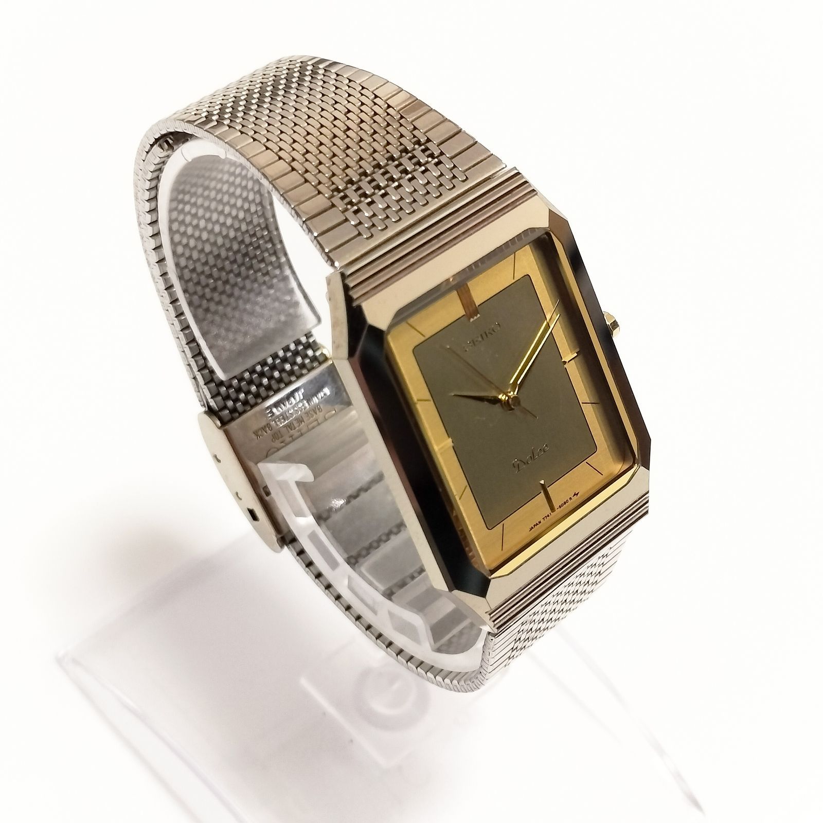 SEIKO DOLCE メンズ腕時計 クォーツ 角型 ゴールド×シルバー - メルカリ